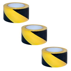Pack 3 Cintas Delimitadoras Adhesiva 48 x 30 Amarillo/Negro