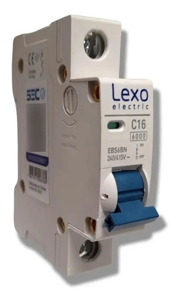 Interruptor Automatico 1x16a C 6ka Lexo Ebs6bn Color Blanco