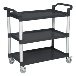 Carro Multiuso Luster Negro 3 Bandejas Plástico Reforzado